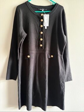 MEROKEETY BODYCON BUTTON CREW NECK ELEGANT FORMAL MINI DRESSES